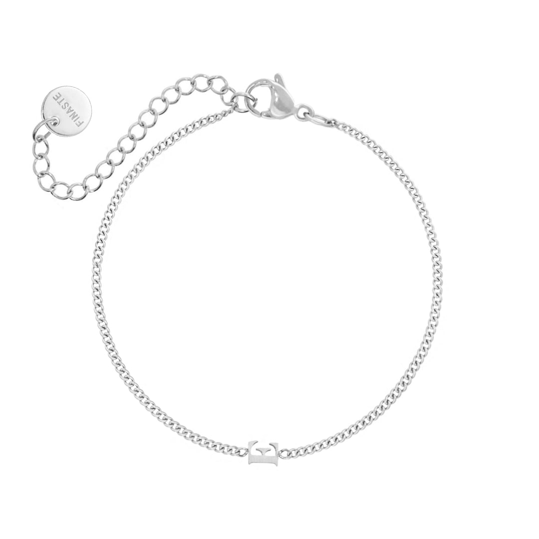 Delicate Initial Bracelet | Customisable Sterling Silver Bracelet-925 Sterling Silver-A-State of Style
