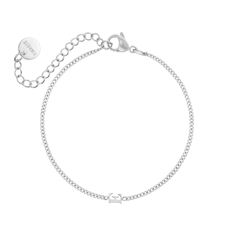 Delicate Initial Bracelet | Customisable Sterling Silver Bracelet-925 Sterling Silver-A-State of Style