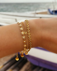 Delicate Initial Bracelet | Customisable Sterling Silver Bracelet-Gold-plated-A-State of Style