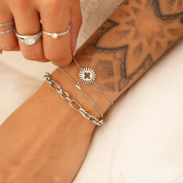 Delicate Initial Bracelet | Customisable Sterling Silver Bracelet-Gold-plated-A-State of Style