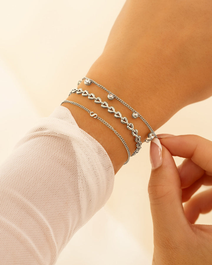 Delicate Initial Bracelet | Customisable Sterling Silver Bracelet-Gold-plated-A-State of Style