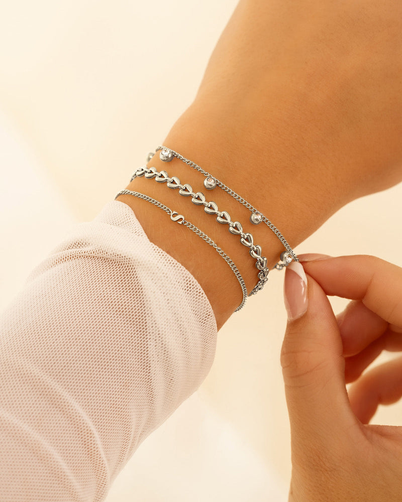 Delicate Initial Bracelet | Customisable Sterling Silver Bracelet-Gold-plated-A-State of Style