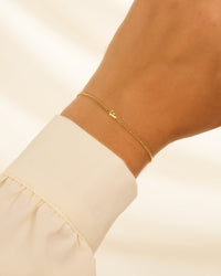 Delicate Initial Bracelet | Customisable Sterling Silver Bracelet-Gold-plated-A-State of Style