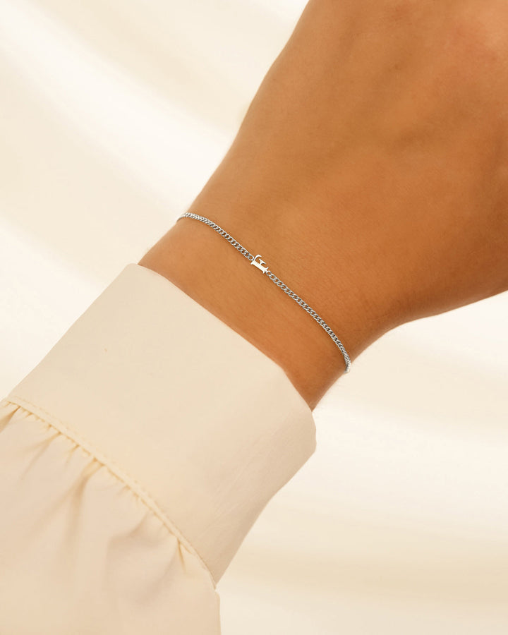 Delicate Initial Bracelet | Customisable Sterling Silver Bracelet-Gold-plated-A-State of Style