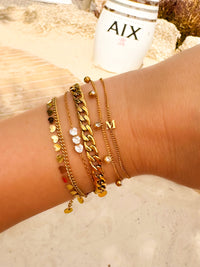 Delicate Initial Bracelet | Customisable Sterling Silver Bracelet-Gold-plated-A-State of Style