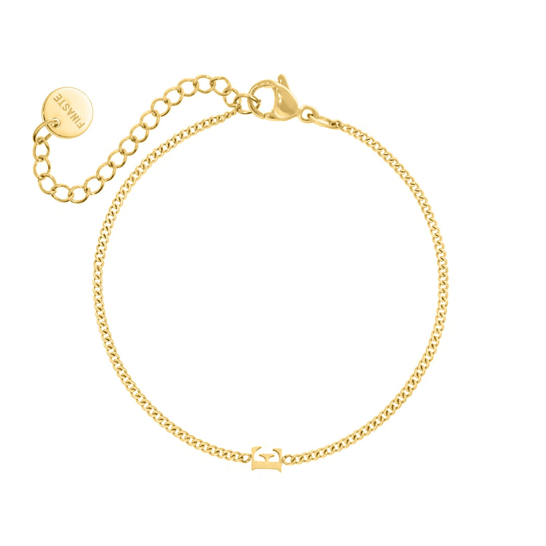 Delicate Initial Bracelet | Customisable Sterling Silver Bracelet-Gold-plated-A-State of Style