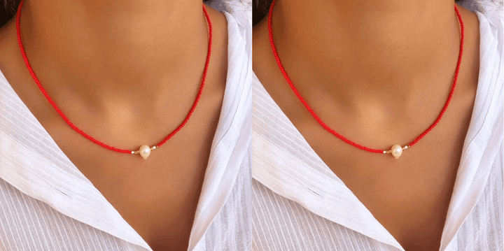 Delicate Pearl Necklace (1+1 Free) - LuxeParel-Red + Red (1+1 free)-State of Style