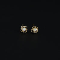 Delicate Vintage Earrings with Opal - Seraphina-Gold-State of Style