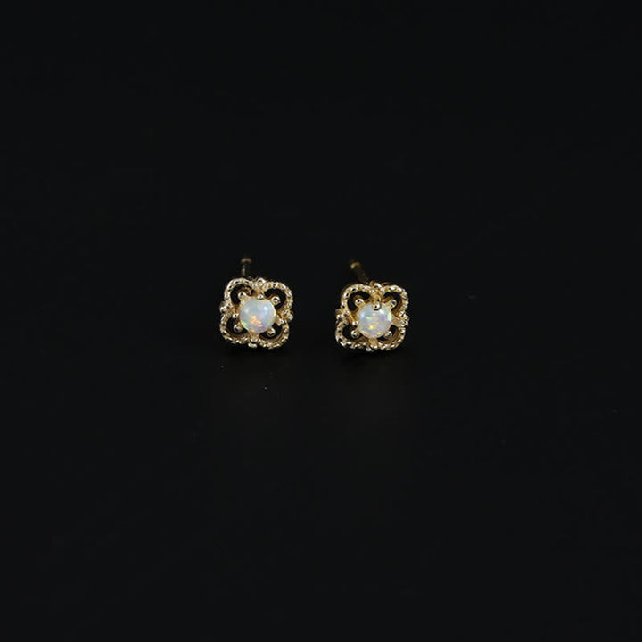 Delicate Vintage Earrings with Opal - Seraphina-Gold-State of Style