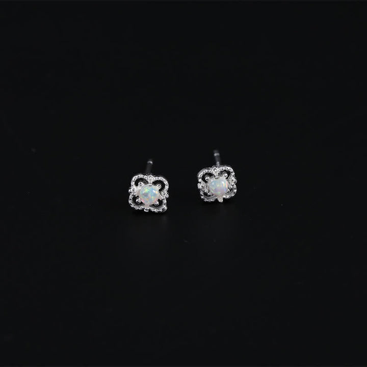 Delicate Vintage Earrings with Opal - Seraphina-Silver-State of Style