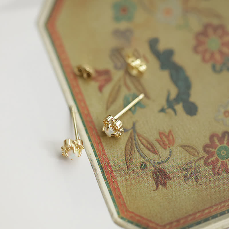 Delicate Vintage Opal Earrings - Seraphina-Gold-State of Style