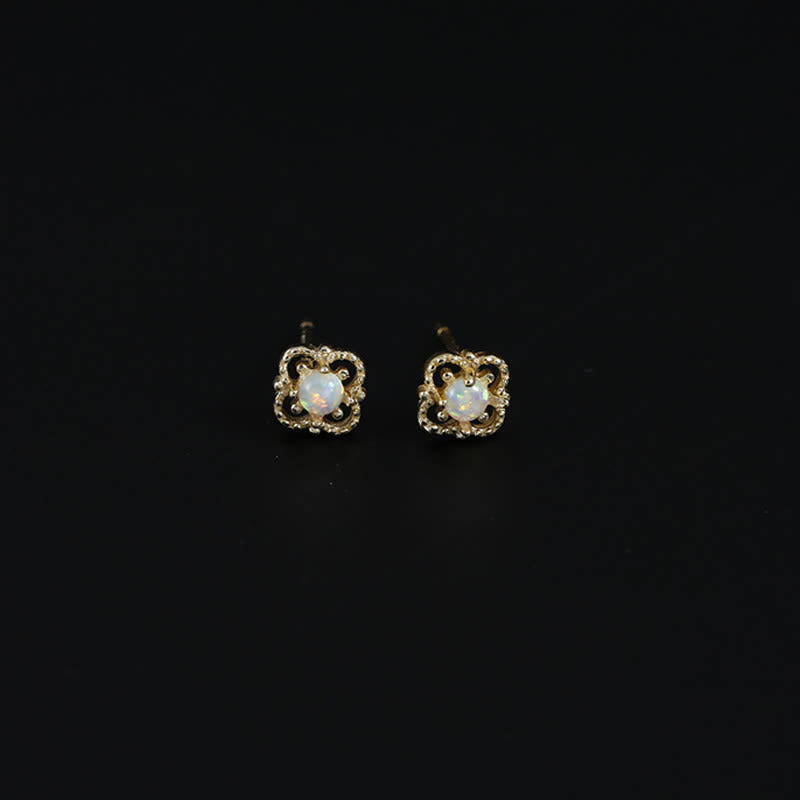 Delicate Vintage Opal Earrings - Seraphina-Gold-State of Style