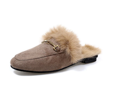 Deluxe Female Slides | Stylish & Comfortable Slip-Ons-Khaki-6-State of Style