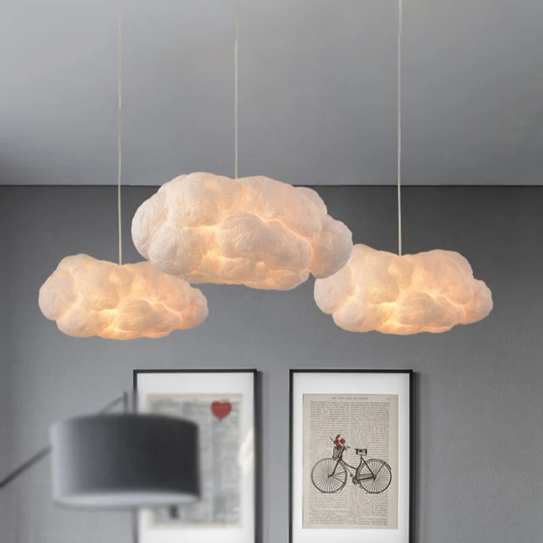Design Cloud LED Pendant Light White PVC/Cotton - Nimbus-35 cm-State of Style