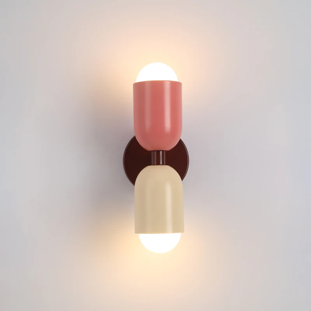 Design Double-Sided LED Wall Lamp - Colorwave-Pink-White-State of Style
