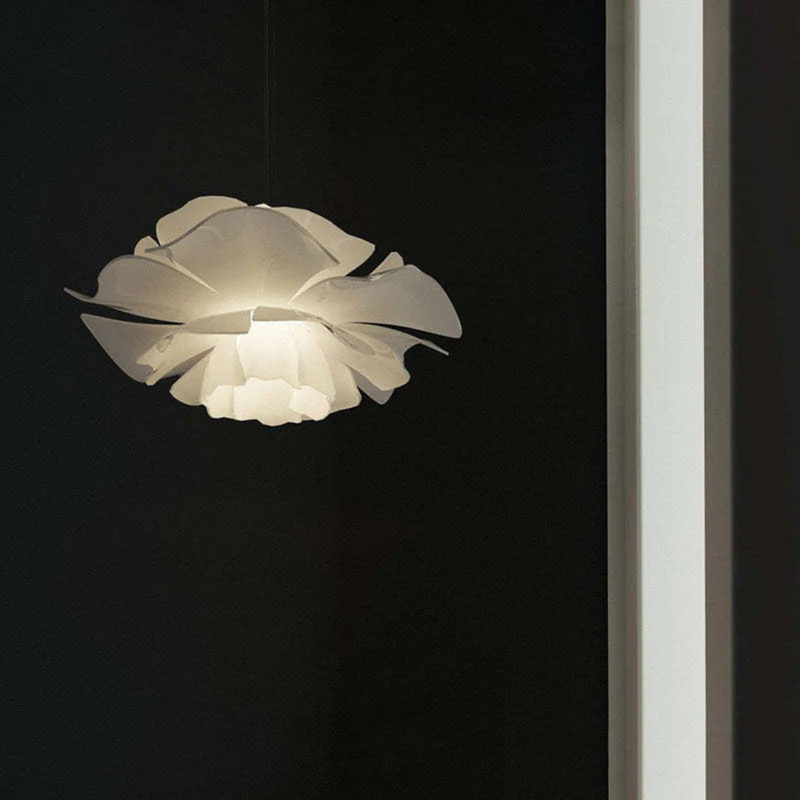 Design Pendant Light Flower White Metal - Sophia-40 cm-State of Style