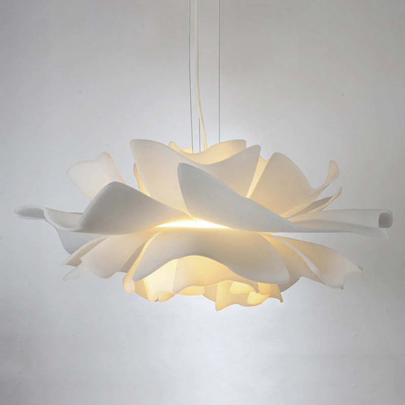 Design Pendant Light Flower White Metal - Sophia-40 cm-State of Style