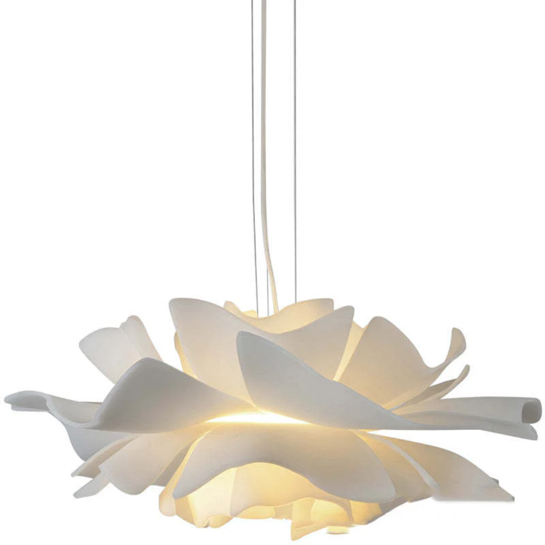 Design Pendant Light Flower White Metal - Sophia-40 cm-State of Style
