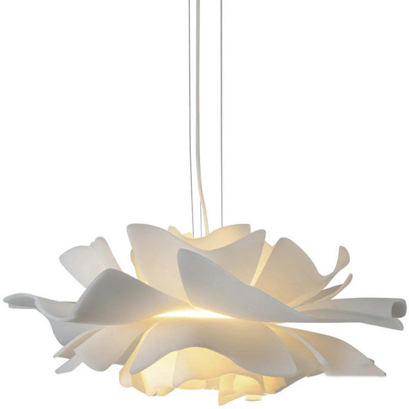 Design Pendant Light Flower White Metal - Sophia-40 cm-State of Style