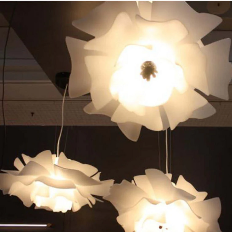 Design Pendant Light Flower White Metal - Sophia-40 cm-State of Style