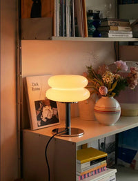 DESIGNER GLASS TABLE LAMP - AMBIENT LED LAMP FOR BEDROOM AND STUDY-Yellow-State of Style
