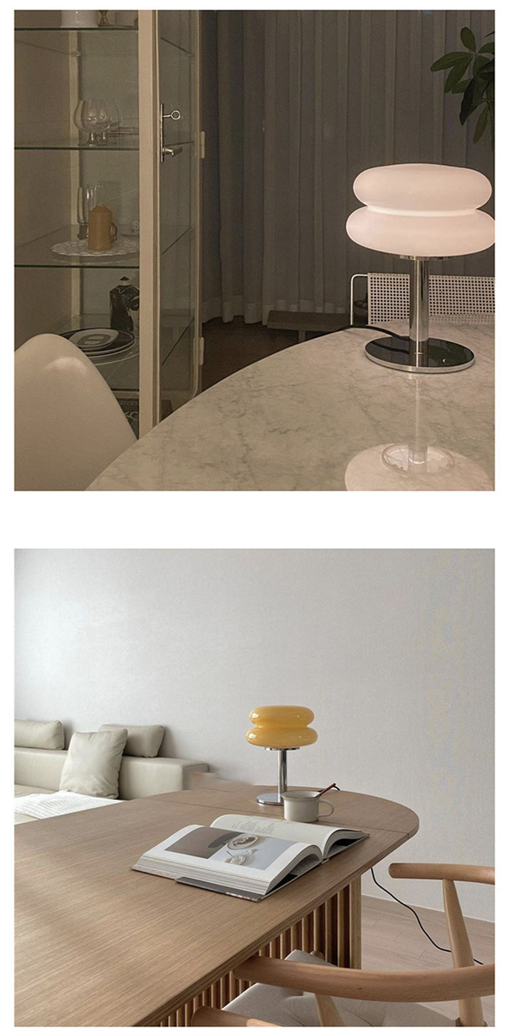 DESIGNER GLASS TABLE LAMP - AMBIENT LED LAMP FOR BEDROOM AND STUDY-Yellow-State of Style