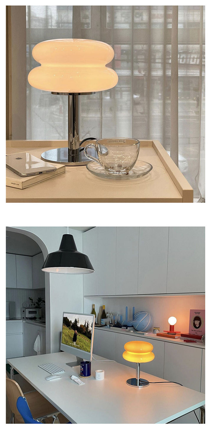 DESIGNER GLASS TABLE LAMP - AMBIENT LED LAMP FOR BEDROOM AND STUDY-Yellow-State of Style