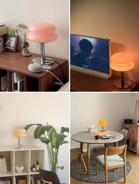 DESIGNER GLASS TABLE LAMP - AMBIENT LED LAMP FOR BEDROOM AND STUDY-Yellow-State of Style
