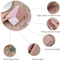 Compact Tassel Zip Wallet – Stylish & Functional Women's Purse