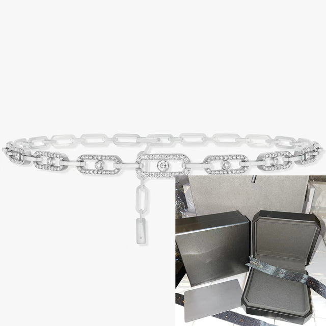 Diamond Fusion Multi-Diamond Ring Choker Necklace | Elegant Statement Jewellery-White Gold-26-40cm-State of Style