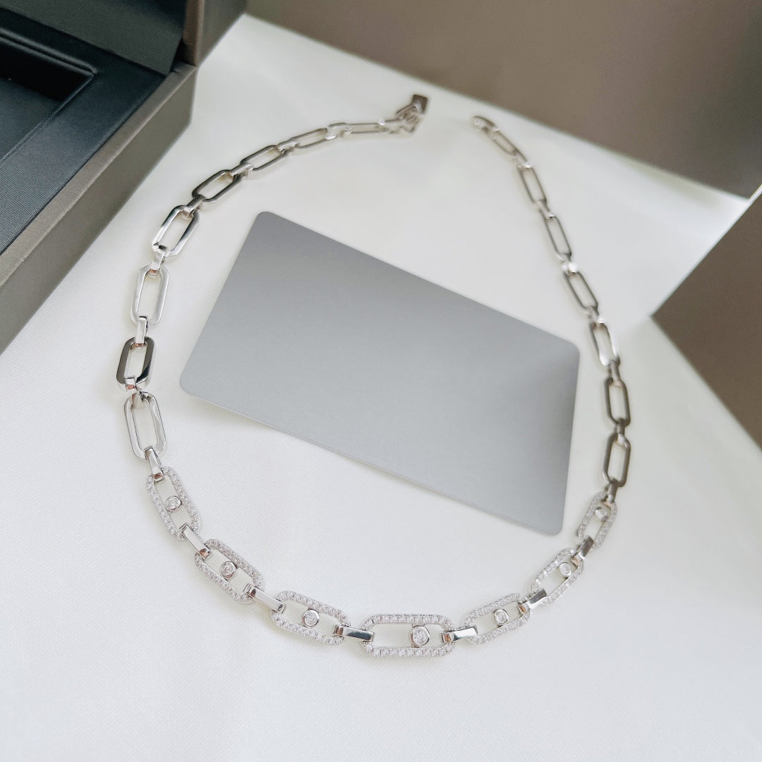 Diamond Fusion Multi-Diamond Ring Choker Necklace | Elegant Statement Jewellery-White Gold-26-40cm-State of Style