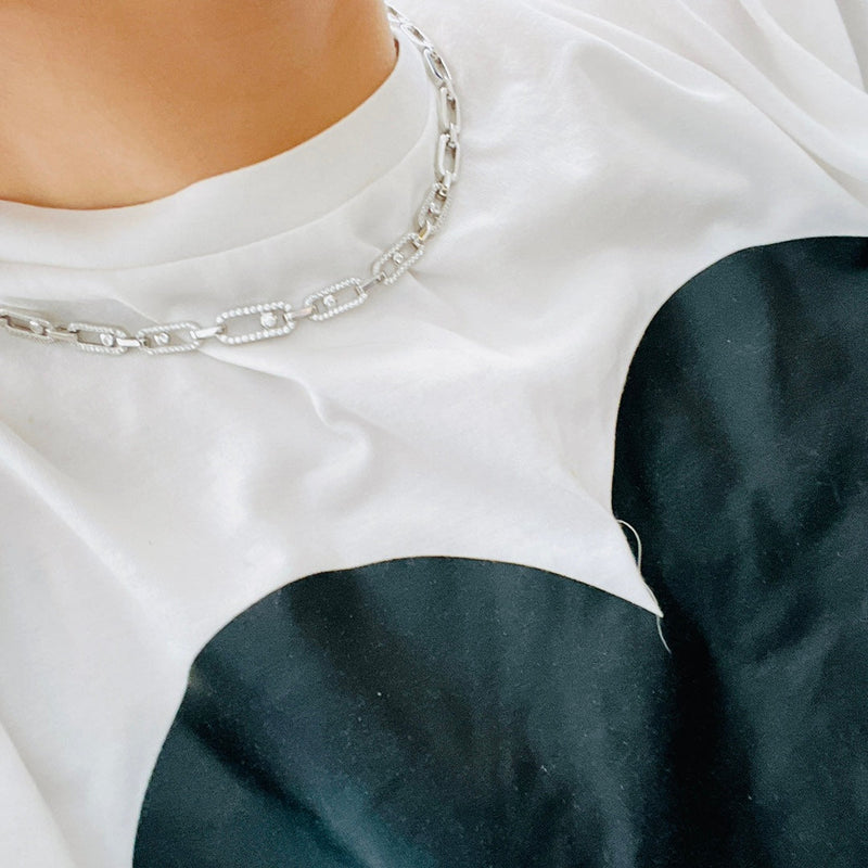 Diamond Fusion Multi-Diamond Ring Choker Necklace | Elegant Statement Jewellery-White Gold-26-40cm-State of Style