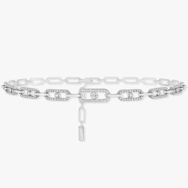Diamond Fusion Multi-Diamond Ring Choker Necklace | Elegant Statement Jewellery-White Gold-26-40cm-State of Style