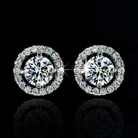 Diamond Knob Earrings For Women | Elegant and Stylish Jewellery-Silver-State of Style
