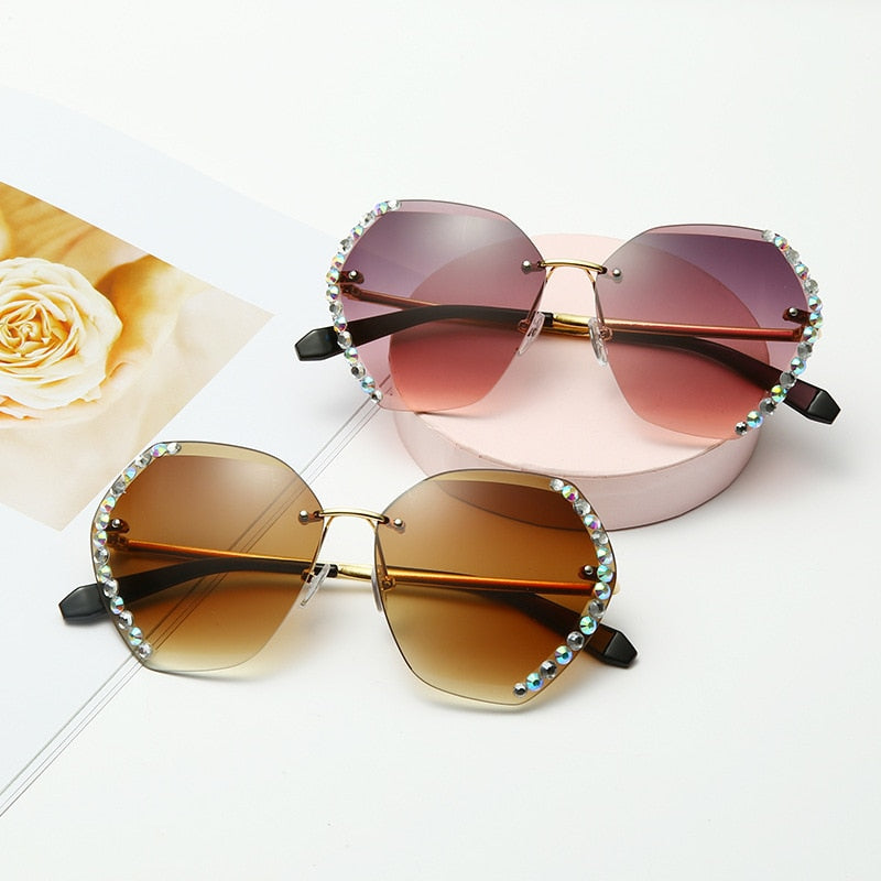 DiamondGlasses | Stylish Women's Sunglasses-Champagne-State of Style