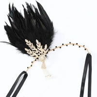 Dianna 1920s Feather Hairband-Black-State of Style