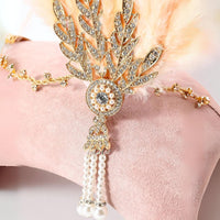 Dianna 1920s Feather Hairband-Black-State of Style
