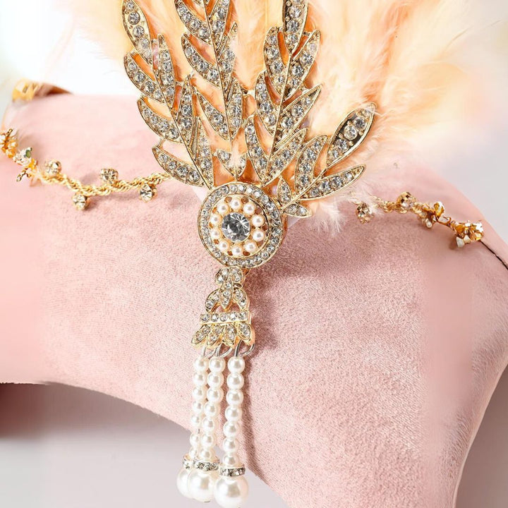 Dianna 1920s Feather Hairband-Black-State of Style
