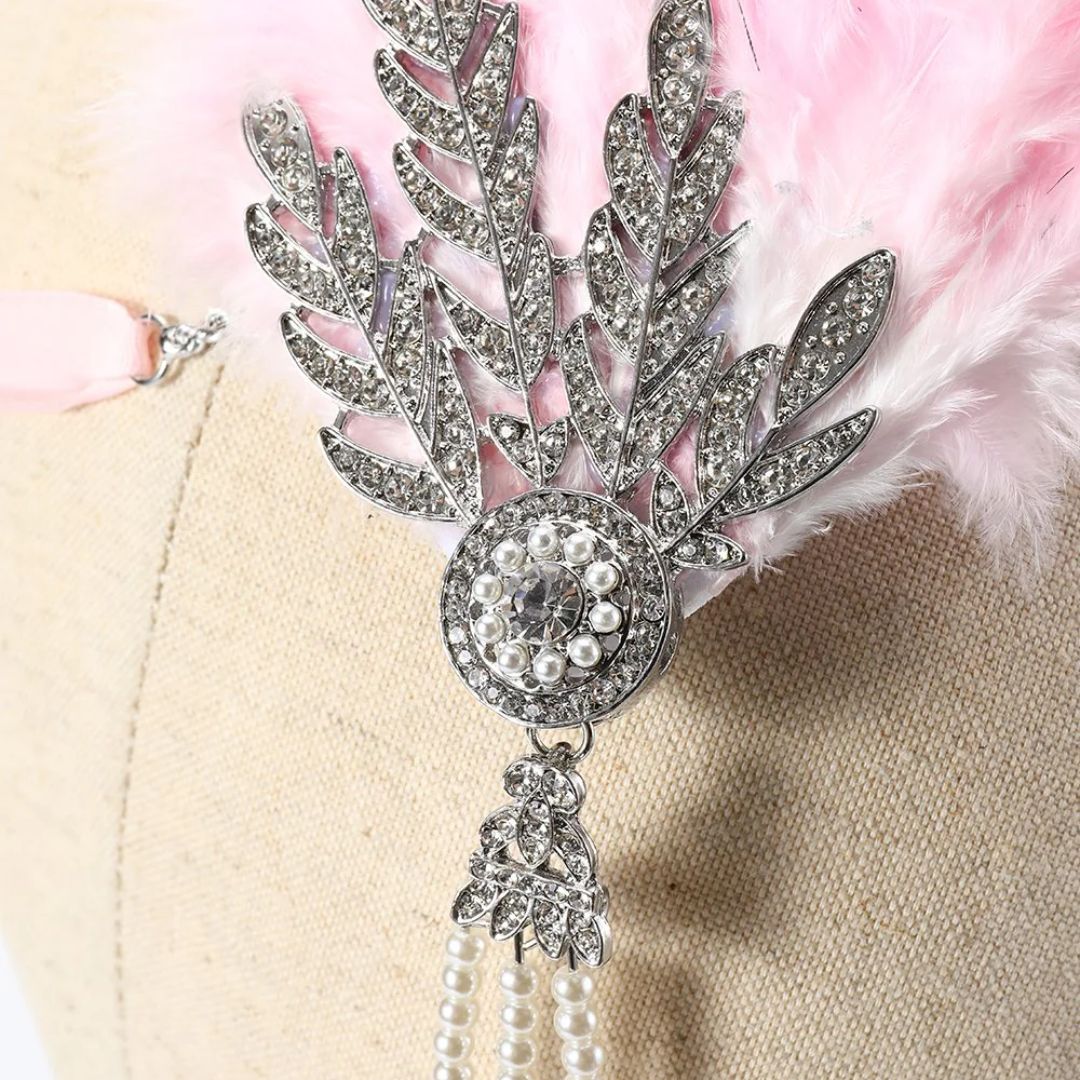 Dianna 1920s Feather Hairband-Black-State of Style