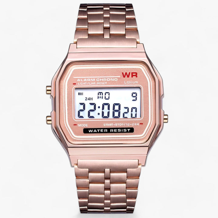 Digital Wristwatch with Square Dial - Amelina-Rose Gold-State of Style