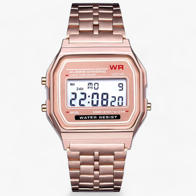 Digital Wristwatch with Square Dial - Amelina-Rose Gold-State of Style
