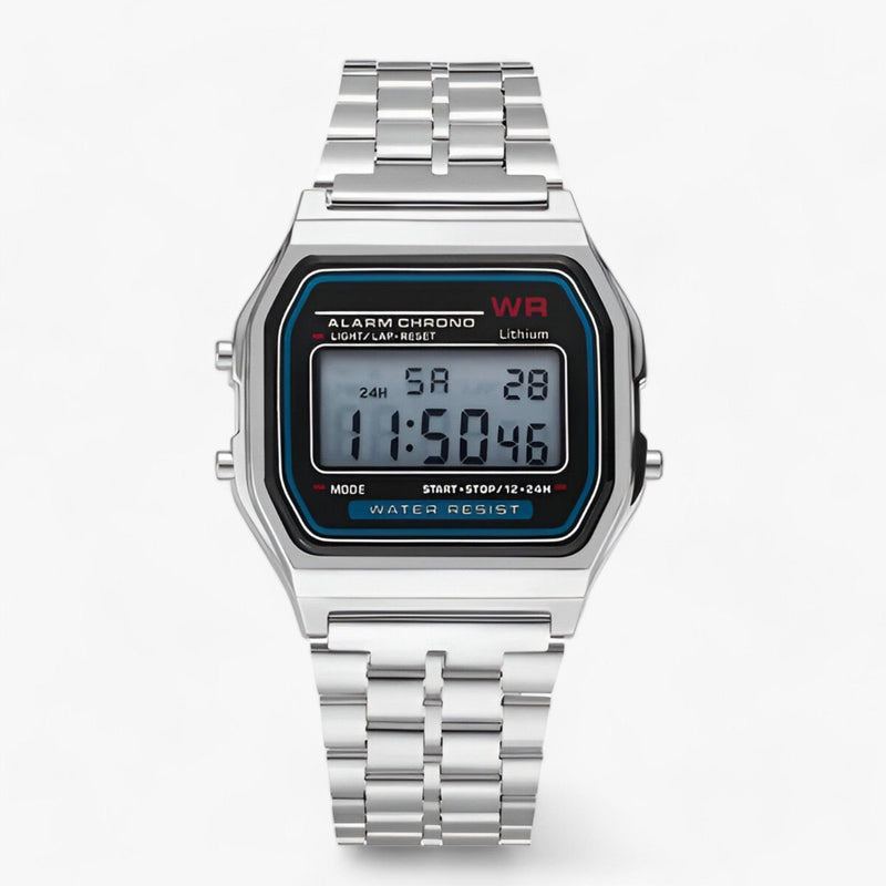 Digital Wristwatch with Square Dial - Amelina-Silver-State of Style