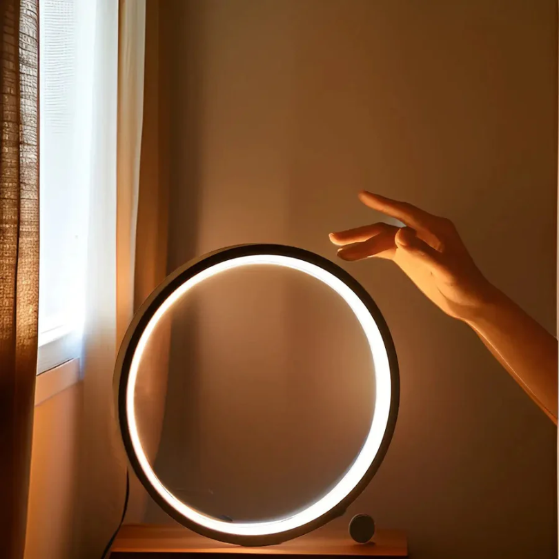 Dimmable LED Night Light - LumaCircle-Black-State of Style