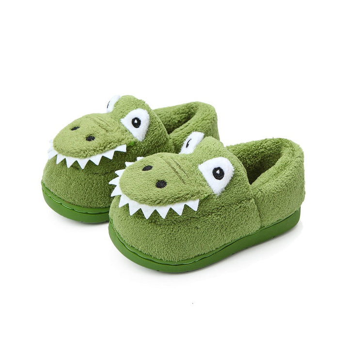 Dino Cuddly Slippers – Soft and Warm Slippers for Toddlers-Green-140 (13.2cm)-State of Style