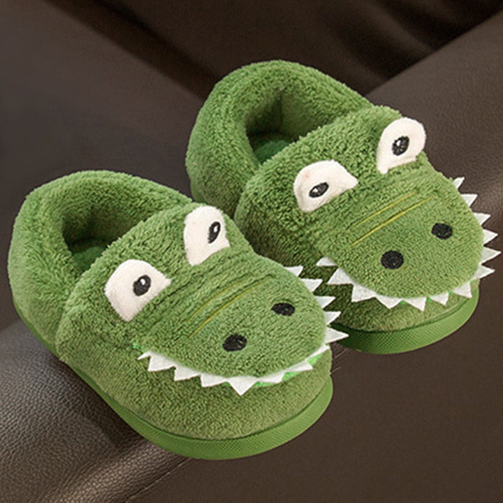 Dino Cuddly Slippers – Soft and Warm Slippers for Toddlers-Green-140 (13.2cm)-State of Style