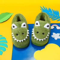 Dino Cuddly Slippers – Soft and Warm Slippers for Toddlers-Green-140 (13.2cm)-State of Style