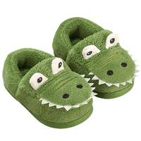 Dino Cuddly Slippers – Soft and Warm Slippers for Toddlers-Green-140 (13.2cm)-State of Style