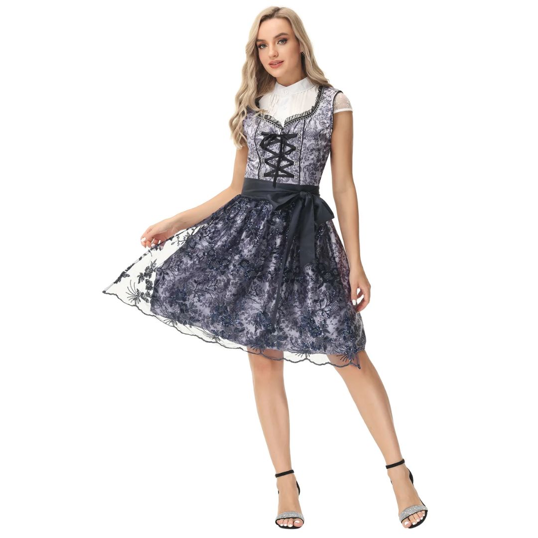 Dirndl Alexandra – Classic Bavarian Oktoberfest Dress-Black-M-State of Style