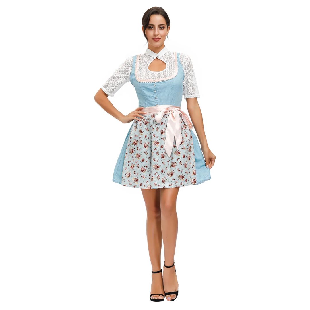 Dirndl Alexandra – Classic Bavarian Oktoberfest Dress-Blue-M-State of Style