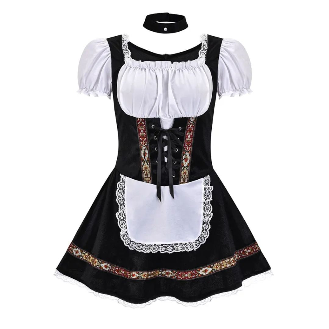 Dirndl Amanda – Traditional Bavarian Oktoberfest Costume-Black 2-S-State of Style